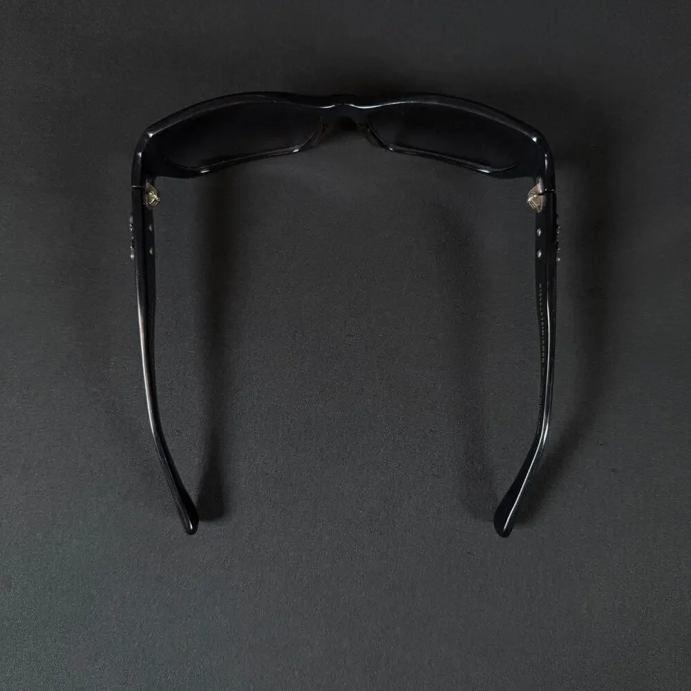 Kieselstein-Cord Butter Face 8K Black Acetate Blue Lens Sunglasses Japan RARE